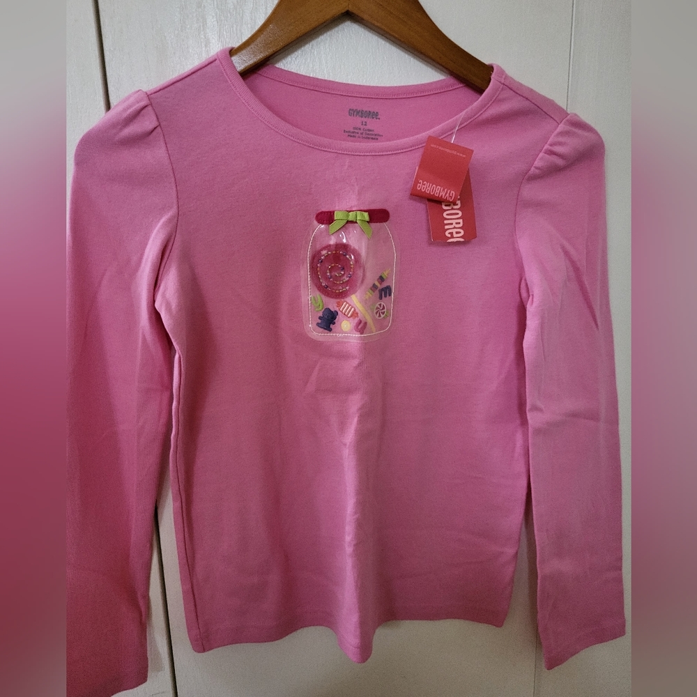 NWT Kid's Gymboree Pink Long Sleeve Candy Jar Shirt Sz 12